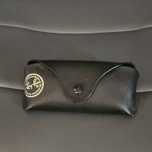 Ray-Ban Black Glasses Case with Gold Logo